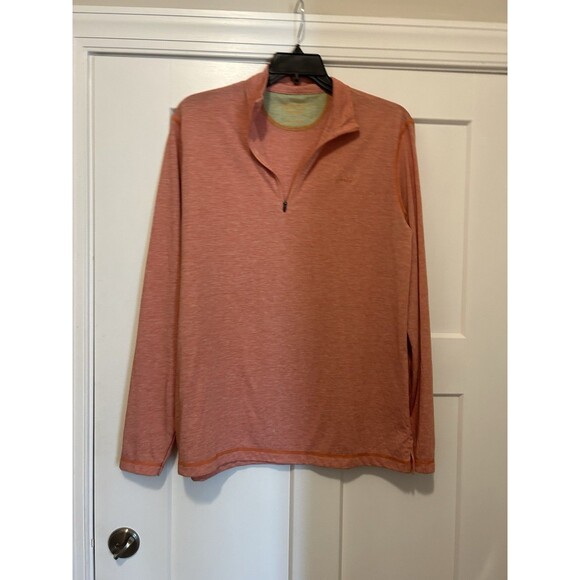 Orvis Trout Bum Shirt Large 1/4 Zip Light Orange Top Long Sleeve Hiking Fishing - Picture 1 of 7
